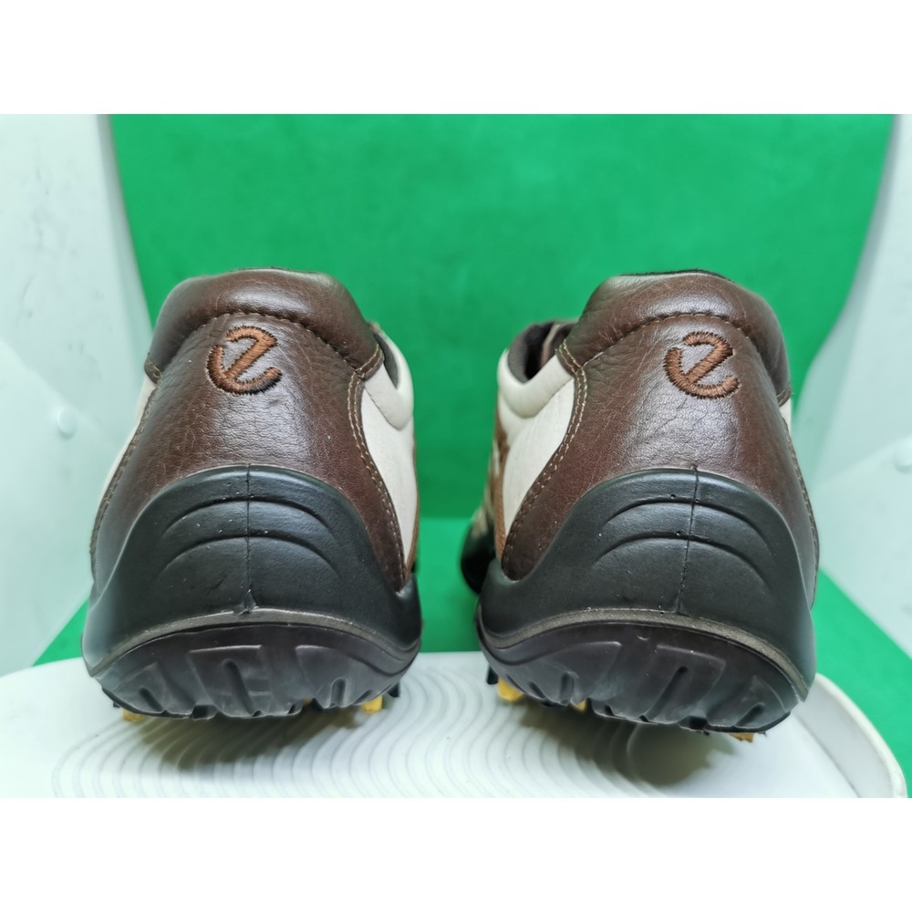 Ecco Golf Cas Cool Mens Brown Classic Leather Comfort Shoes spike Size 8.5/ 42 - Picture 10 of 16